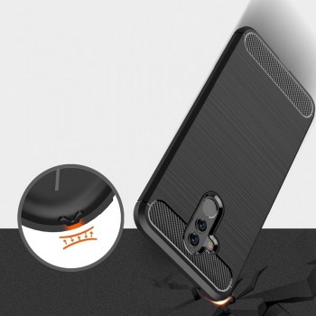 Juodas silikoninis carbon dėklas (Huawei MATE 20 LITE)
